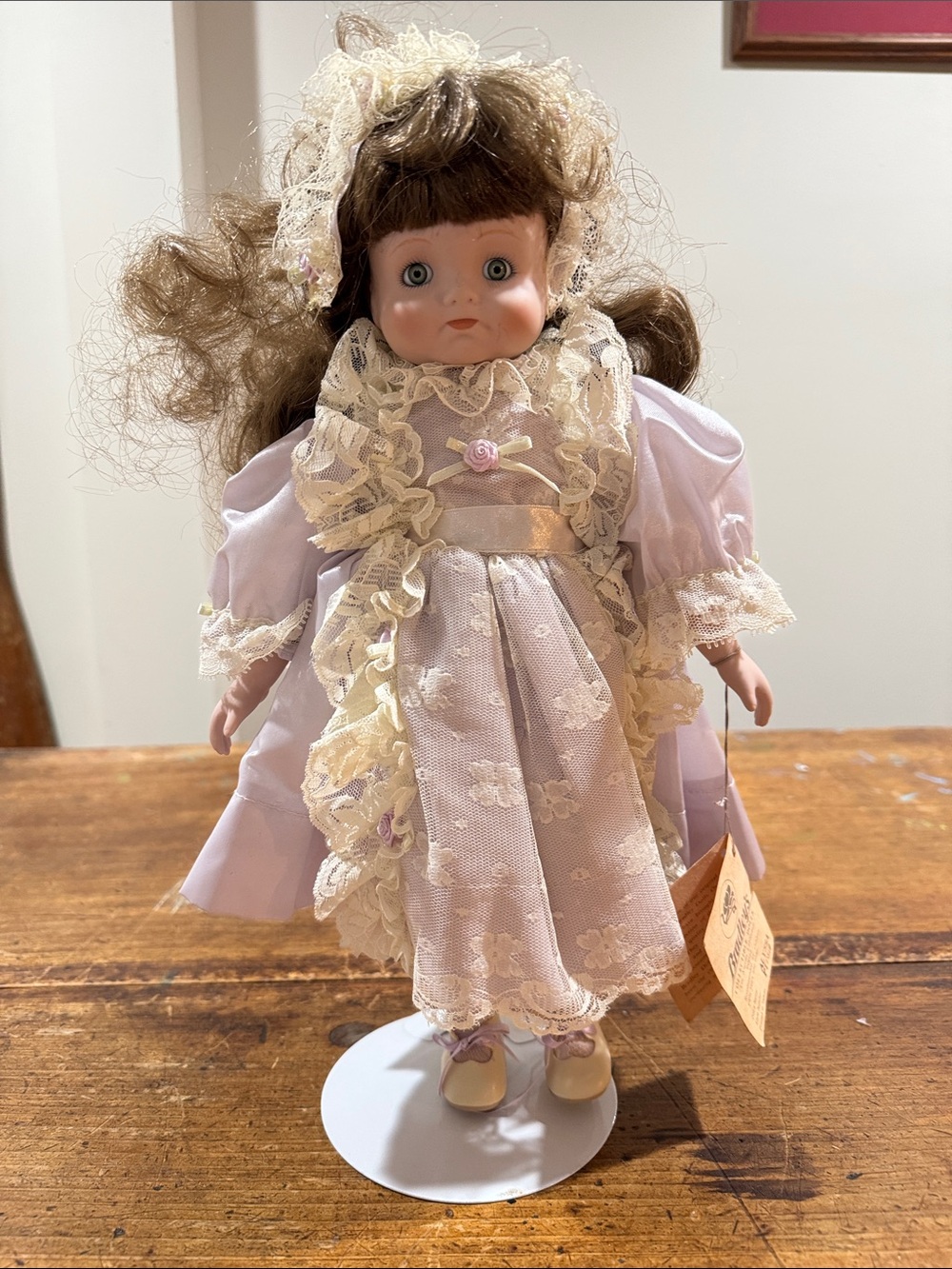 Bradley’s Porcelain Collector Doll in Light Lavender Lace.
